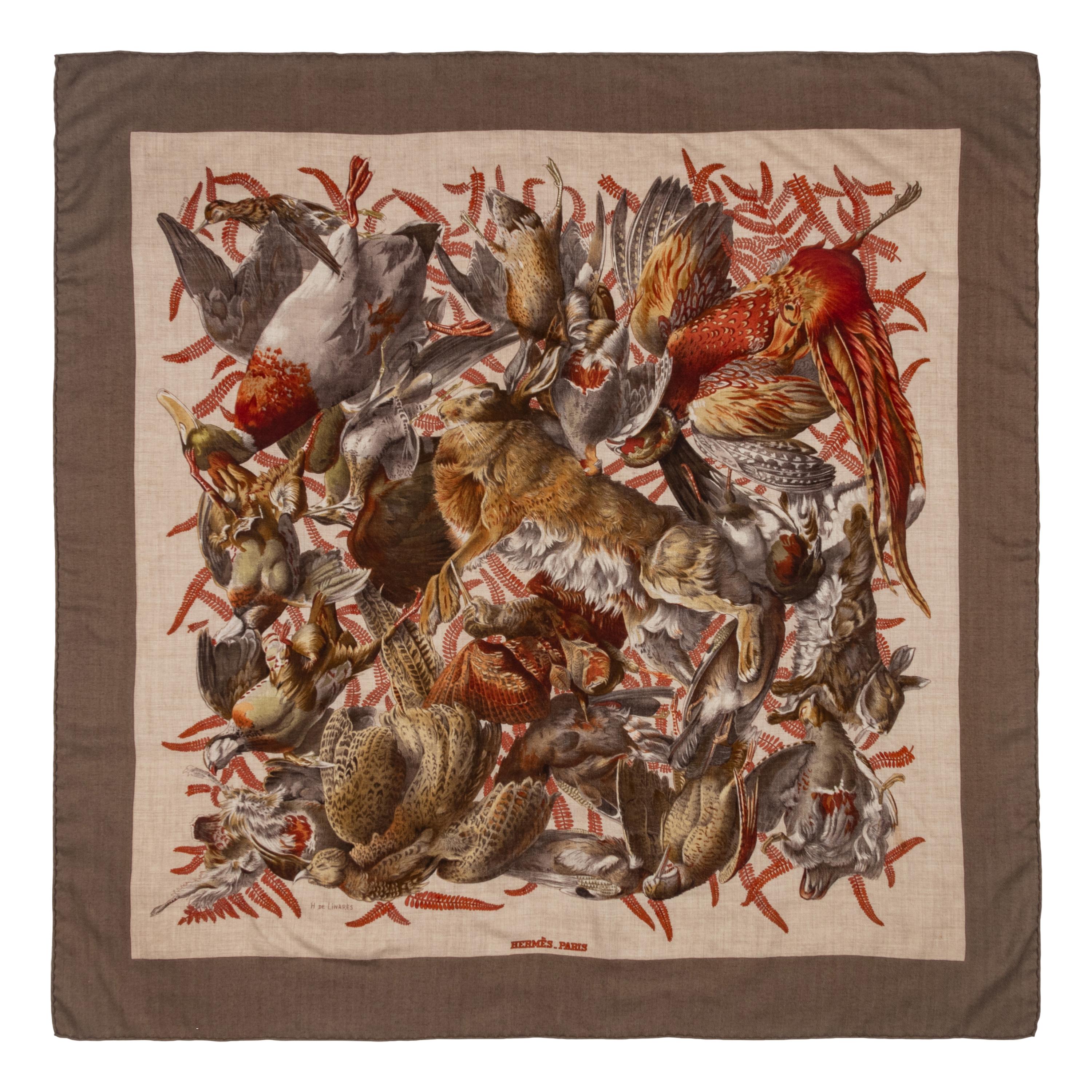 Two Hermès Cashmere-Silk Scarves, 90cm and 140cm