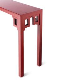 A Pair of Contemporary Red-Painted Console Tables