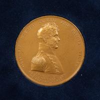 An American Framed Bronze Commemorative Medal Diameter of medal 2 1/4 inches.