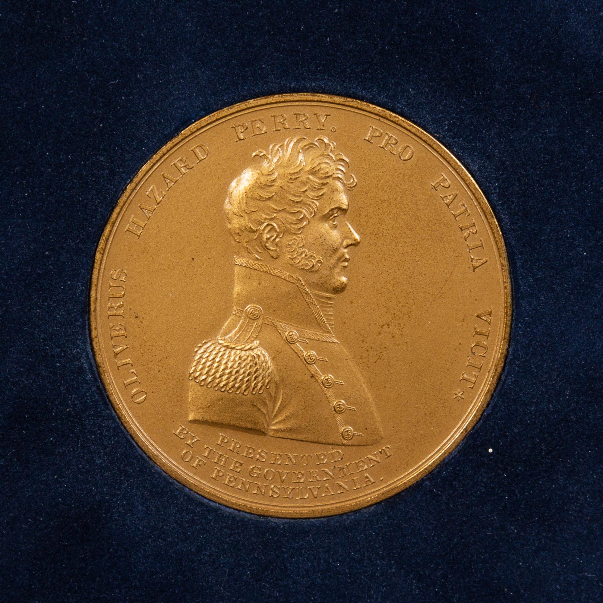 An American Framed Bronze Commemorative Medal Diameter of medal 2 1/4 inches.