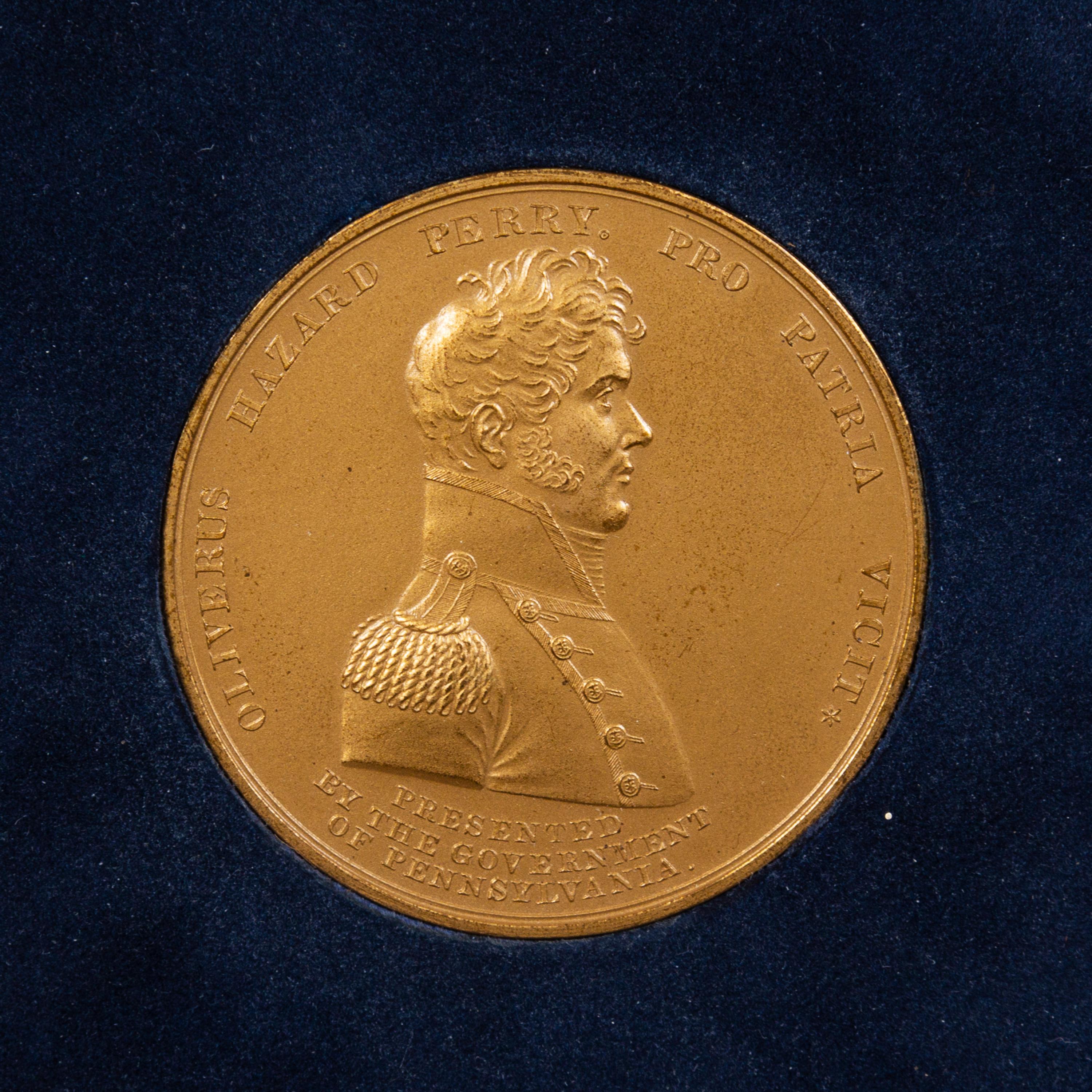 An American Framed Bronze Commemorative Medal Diameter of medal 2 1/4 inches.