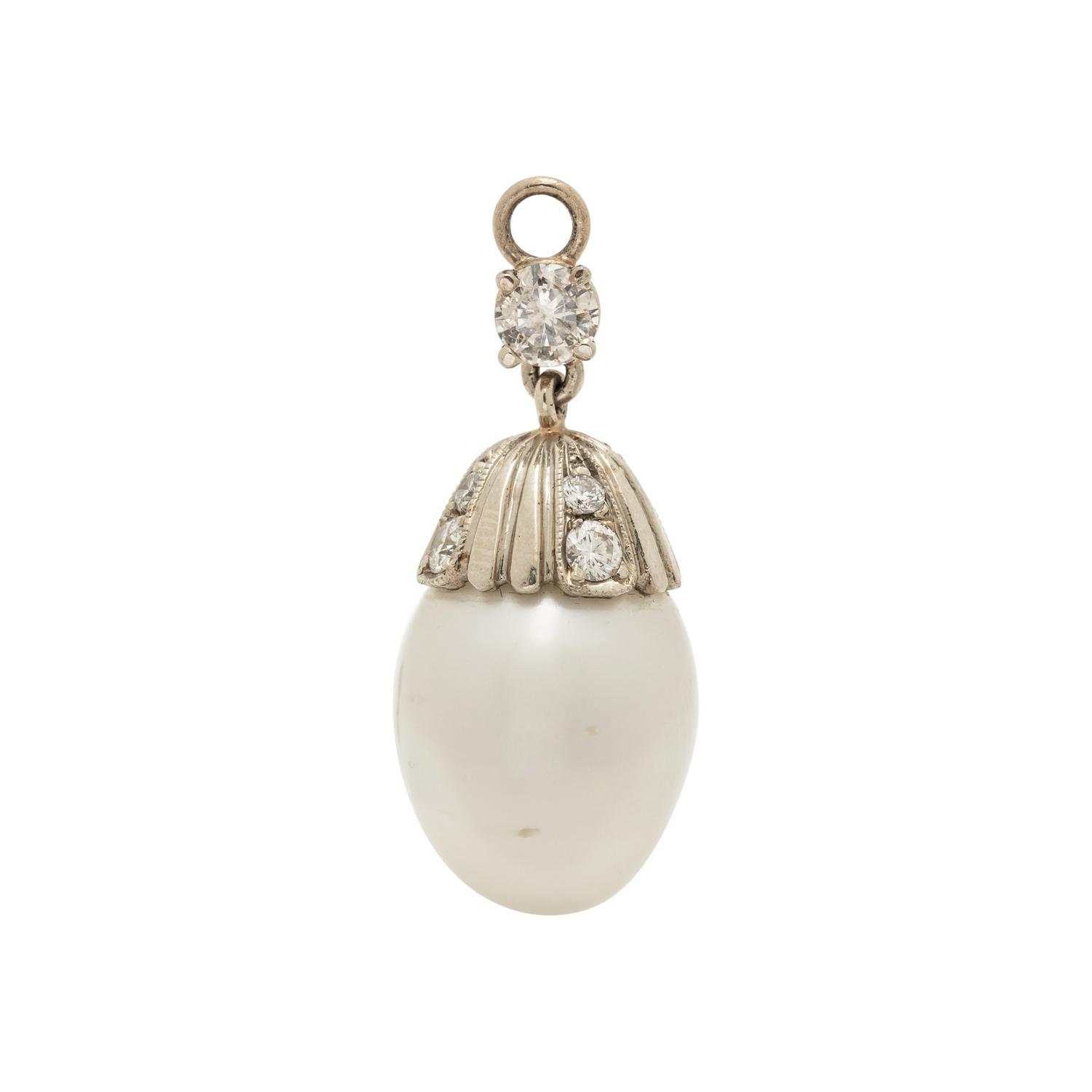 KOCH, BELLE ÉPOQUE, CULTURED PEARL AND DIAMOND BROOCH