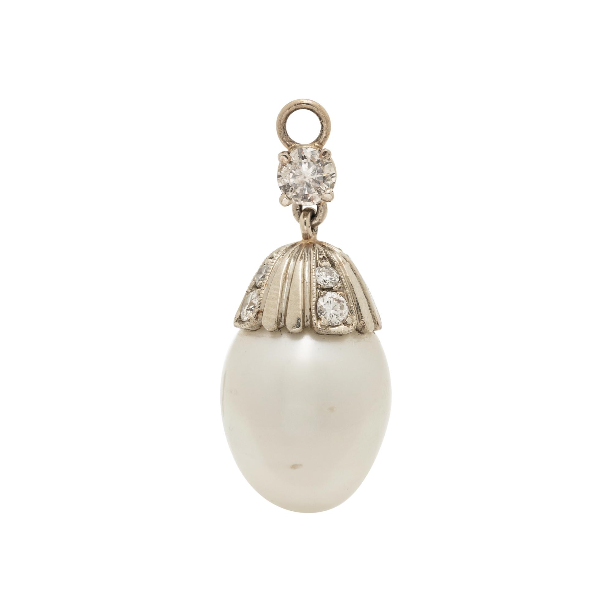 KOCH, BELLE ÉPOQUE, CULTURED PEARL AND DIAMOND BROOCH