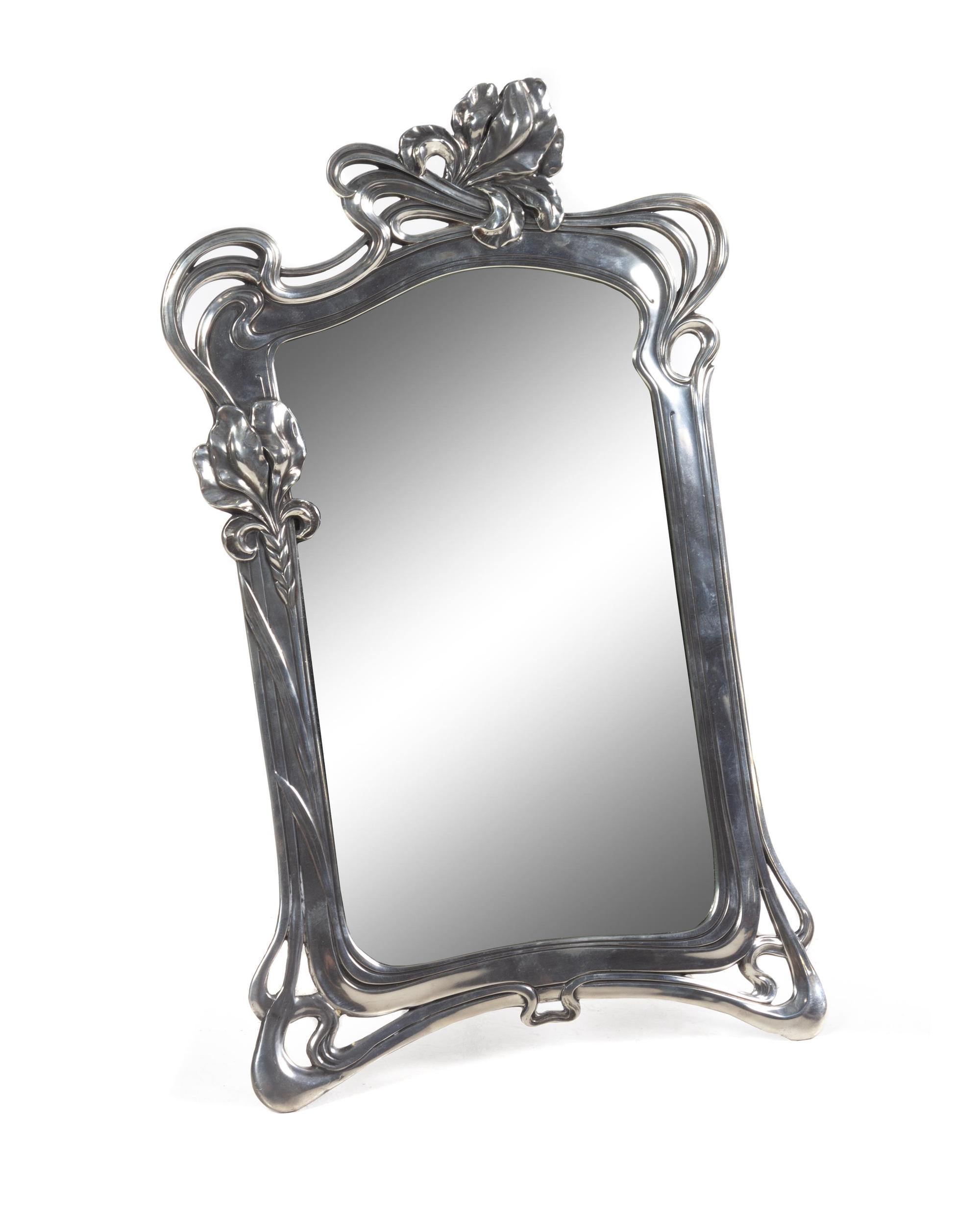 Austrian Silverplate Art Nouveau Table Mirror