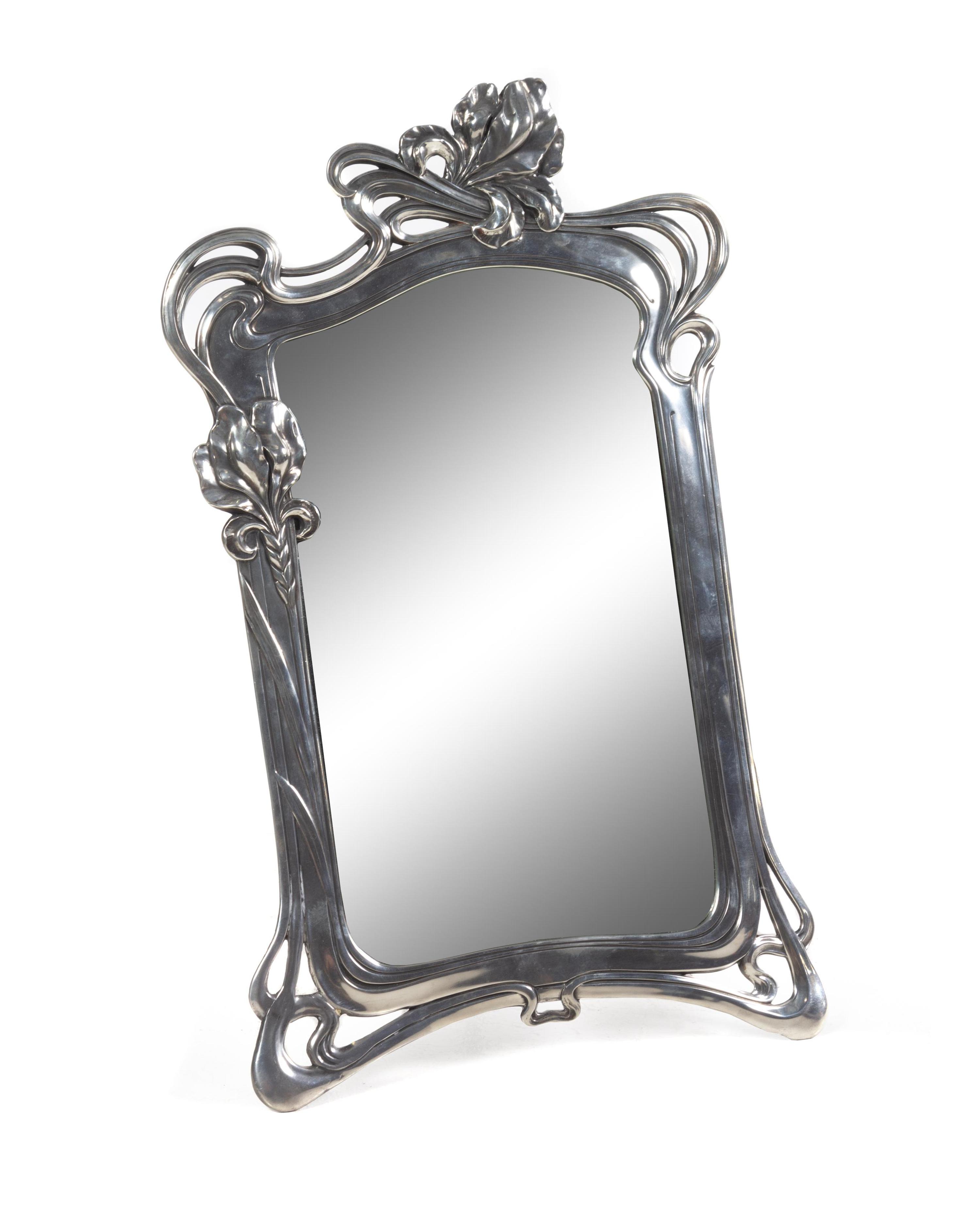 Austrian Silverplate Art Nouveau Table Mirror