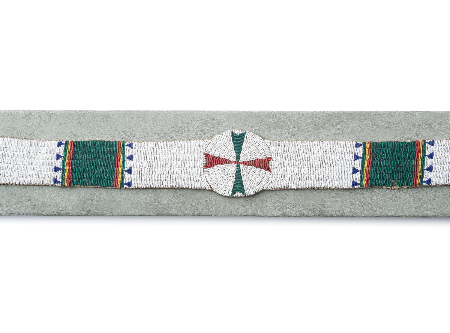 Sioux Beaded Hide Blanket Strip