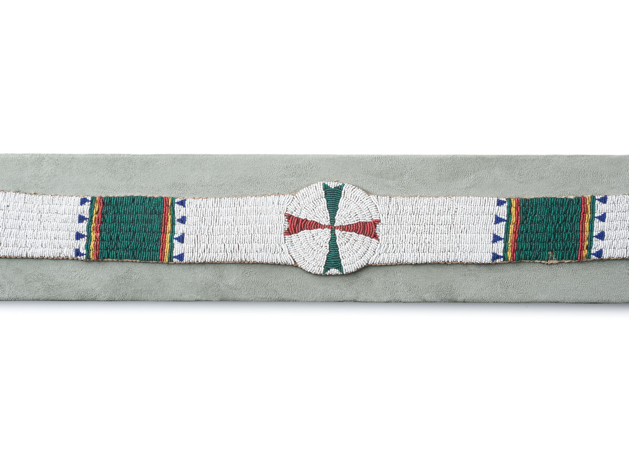 Sioux Beaded Hide Blanket Strip