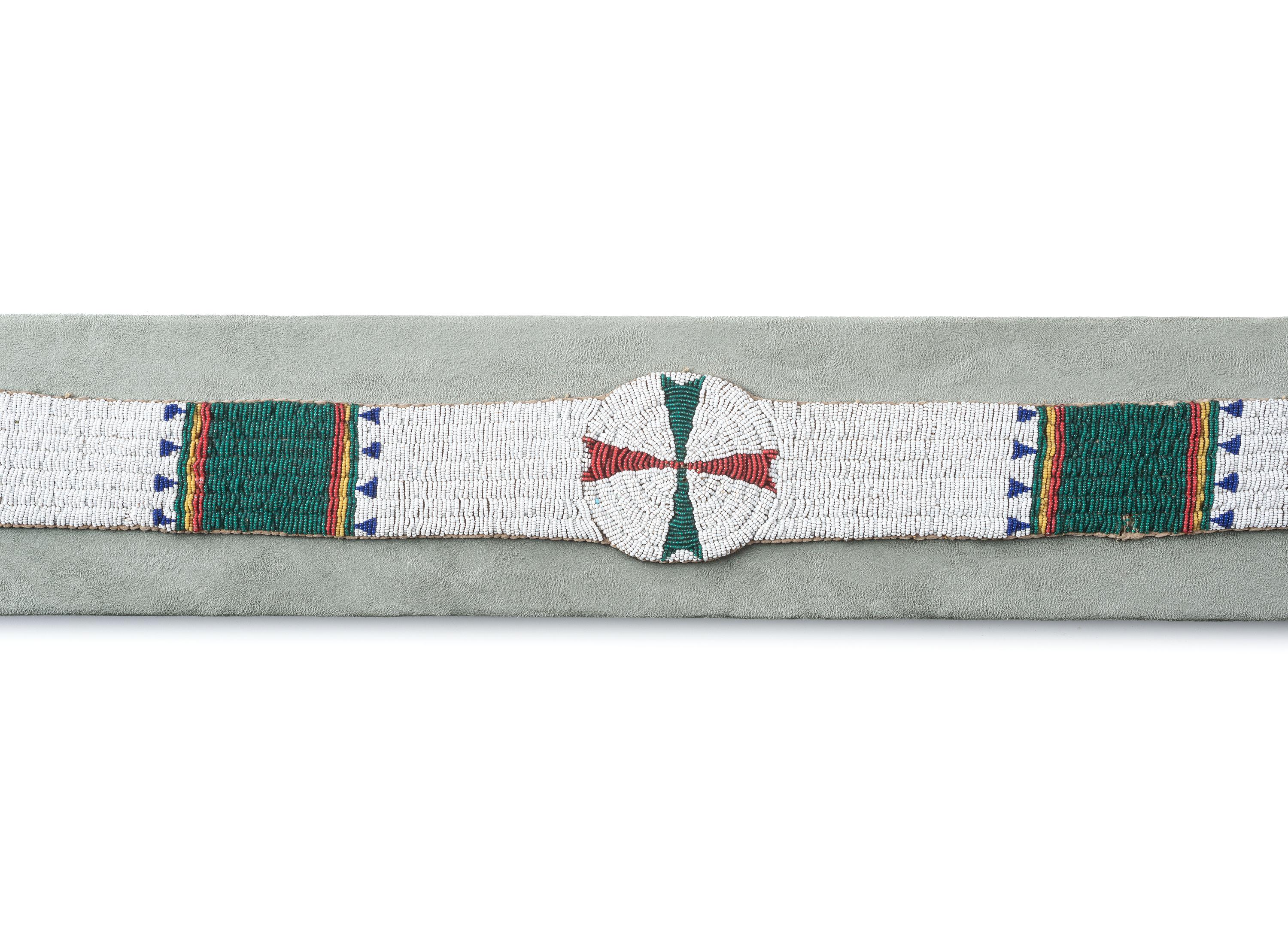 Sioux Beaded Hide Blanket Strip
