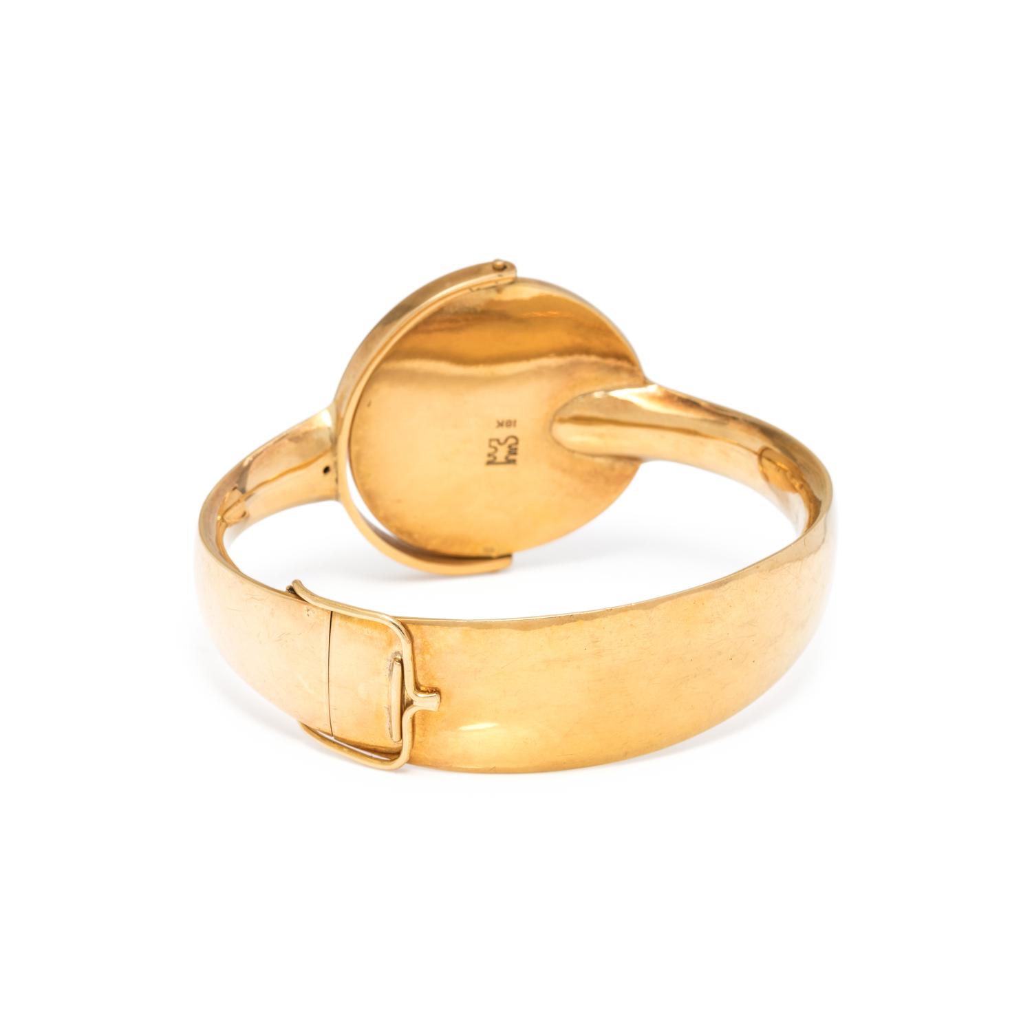 MODERNIST, YELLOW GOLD BANGLE BRACELET