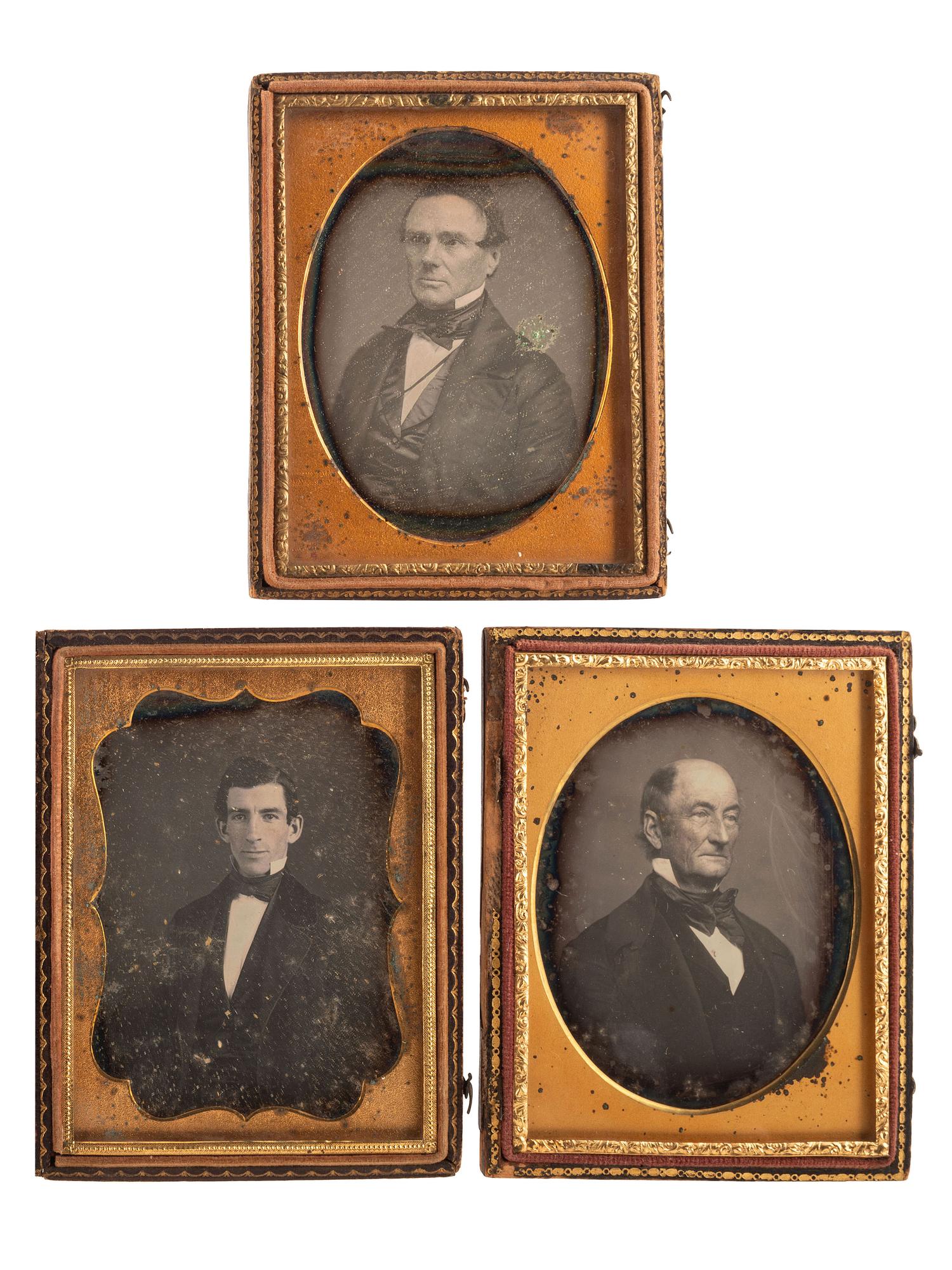 [EARLY PHOTOGRAPHY]. A group of 21 daguerreotype portraits of distinguished gentlemen of various ages, including: