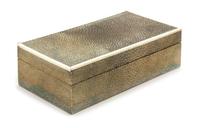 A Shagreen Veneered Table Casket Height 2 1/4 x width 7 5/8 x depth 4 inches. — EARLY 20TH CENTURY
