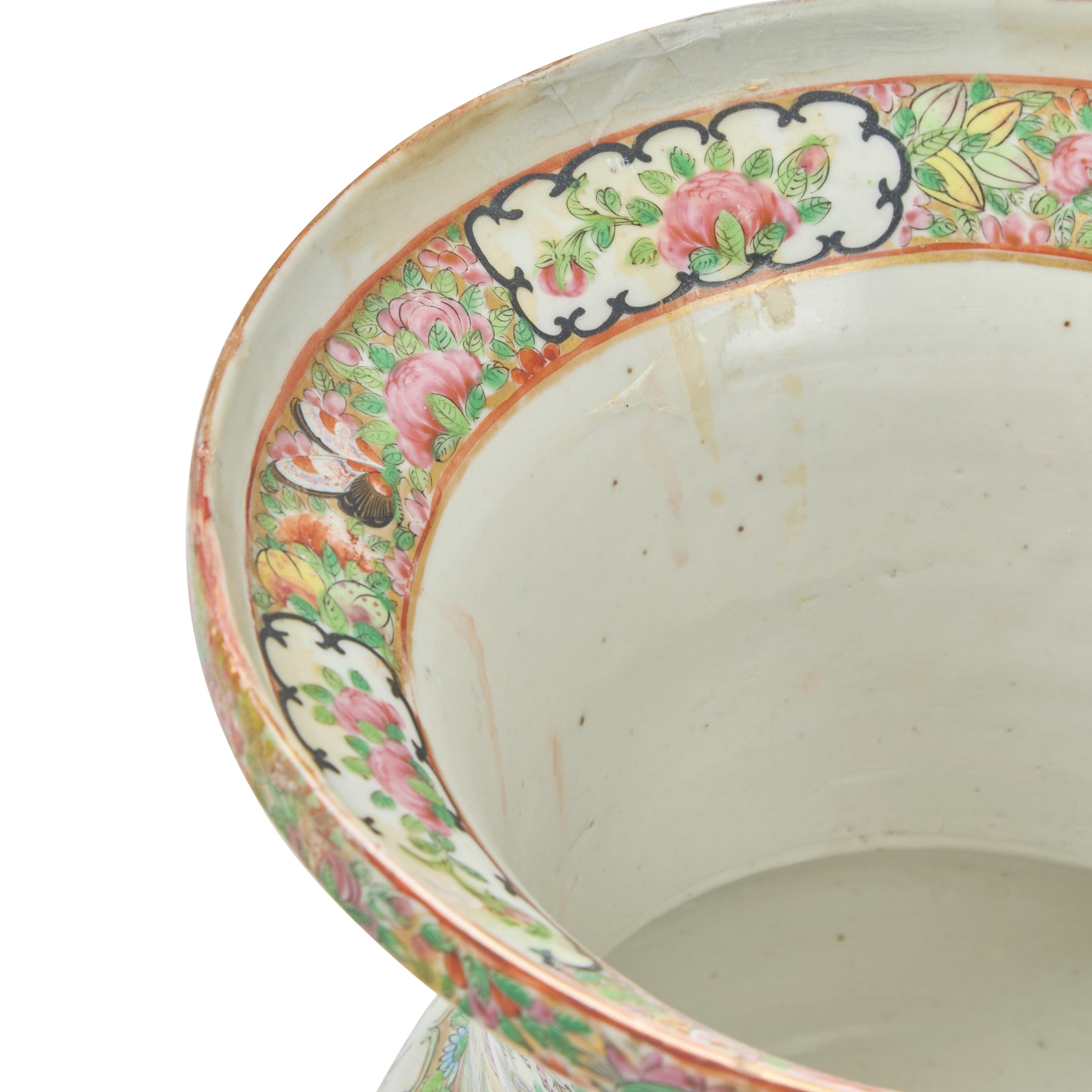A Chinese Export Porcelain Rose Medallion Gu-Form Vase