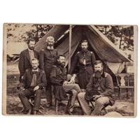 [CIVIL WAR]. BRADY, Mathew, photographer. General Stoneman and Staff, at his Headquarters, Near Fair Oaks . [Washington, DC: Gardner & Gibson, 1862].