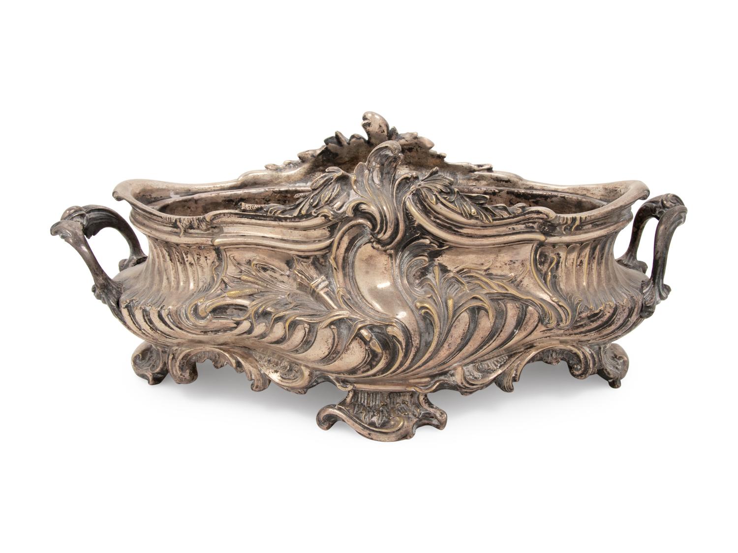 A Louis XV Style Silvered Bronze Centerpiece