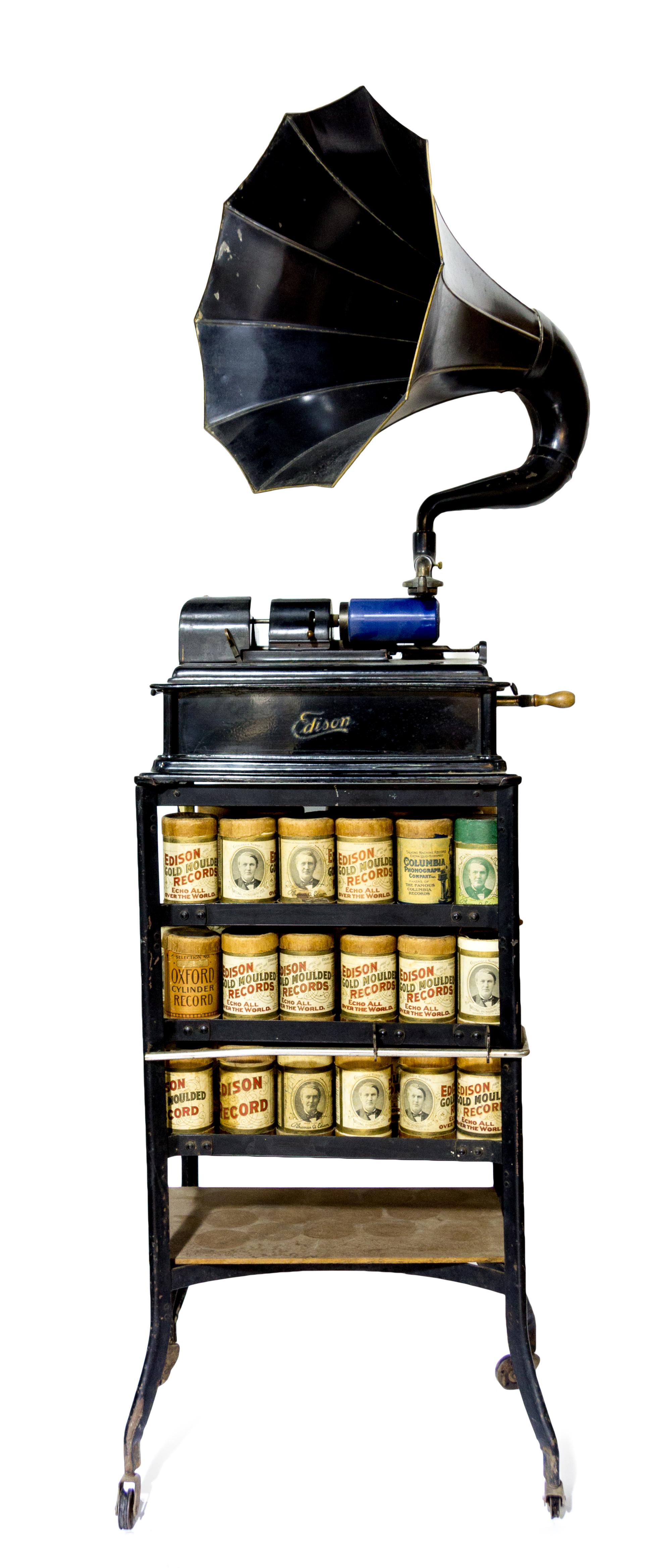 An Edison Opera Cylinder Phonograph Width of case 16 3/4 inches.