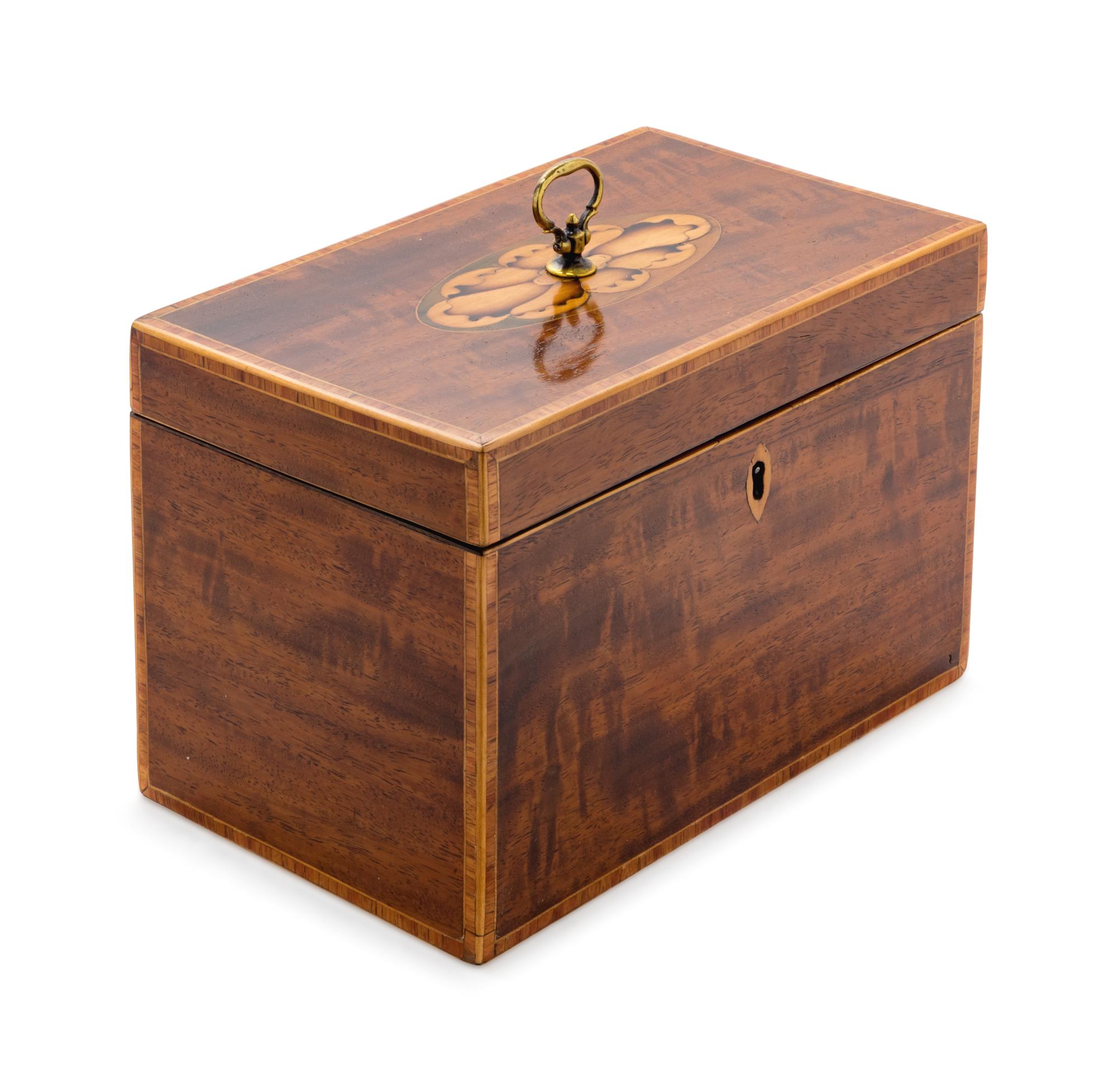 An English Marquetry Tea Caddy