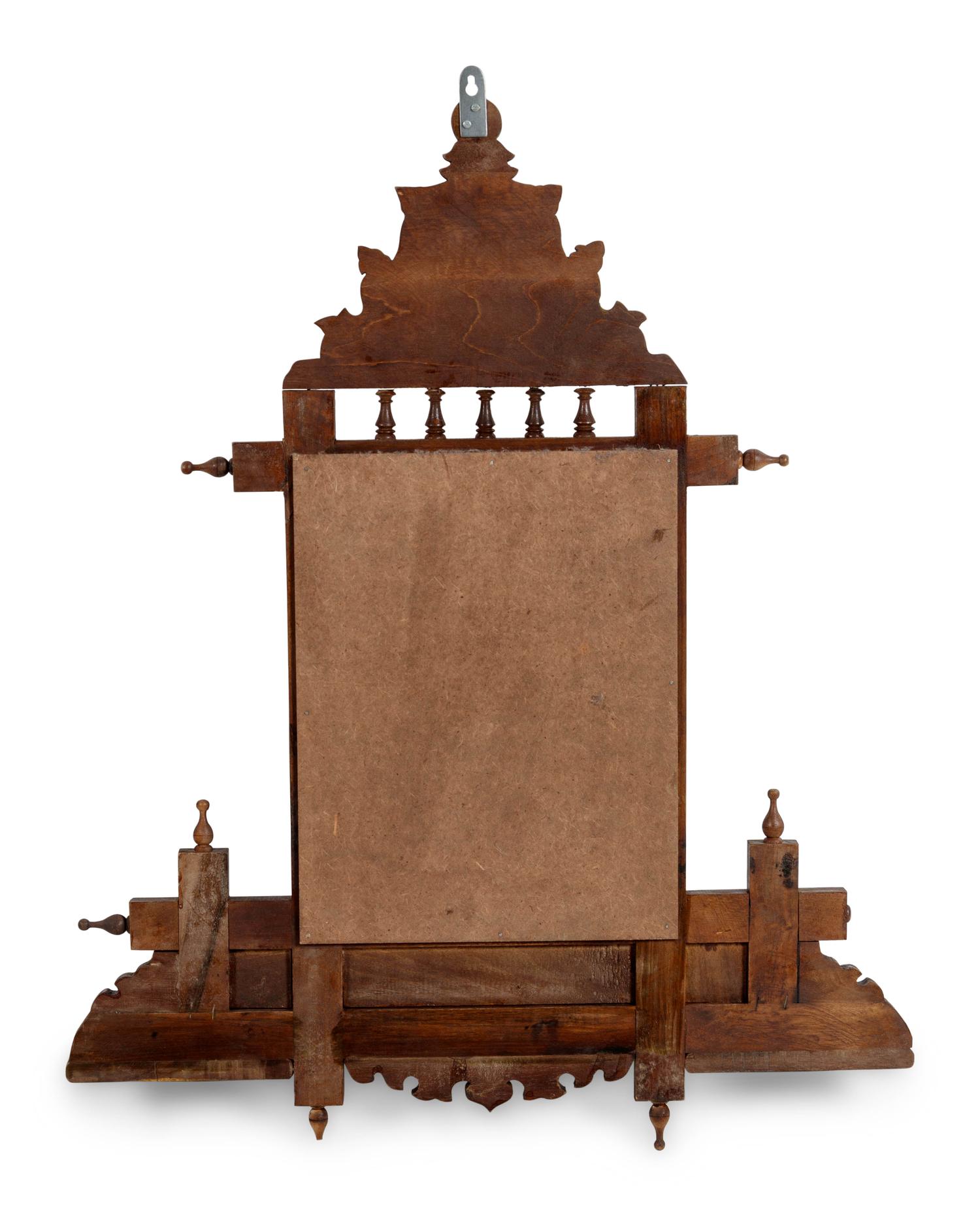 A Pair of Syrian Mother-of-Pearl Inlaid Walnut Lantern Shelves