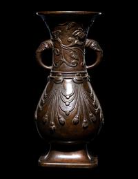 A Japanese Bronze Pear-Shaped Vase