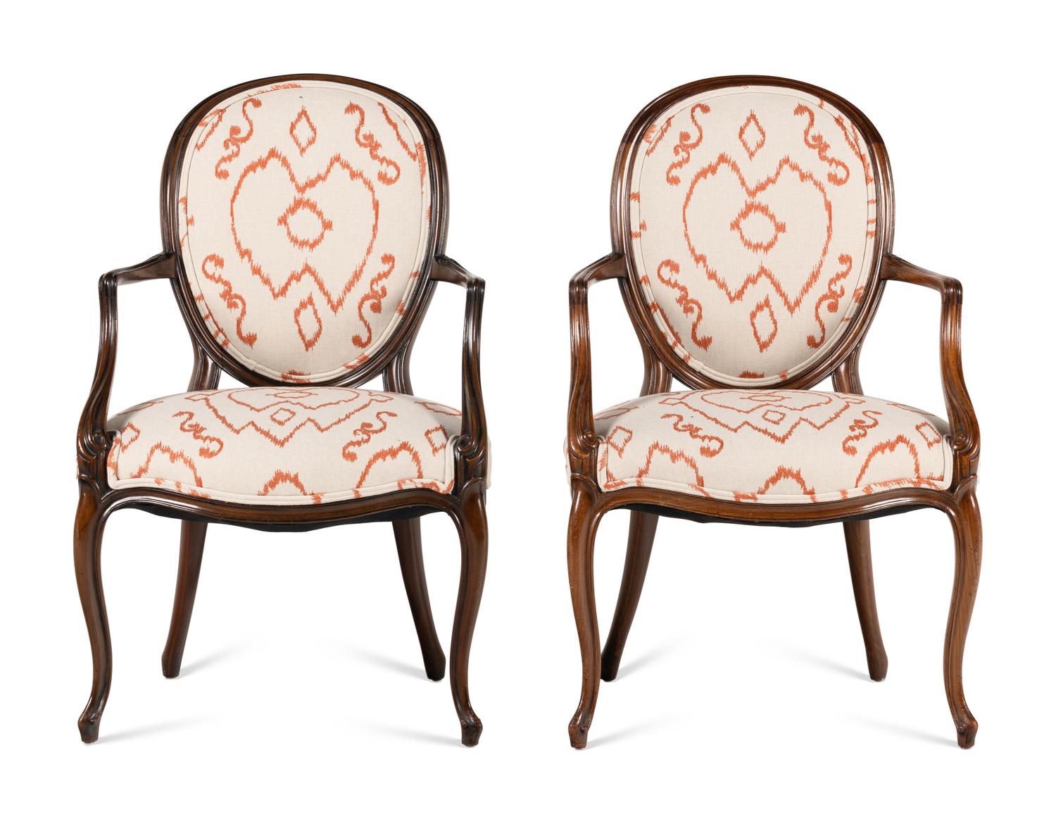 A Pair of George III Style Mahogany Armchairs