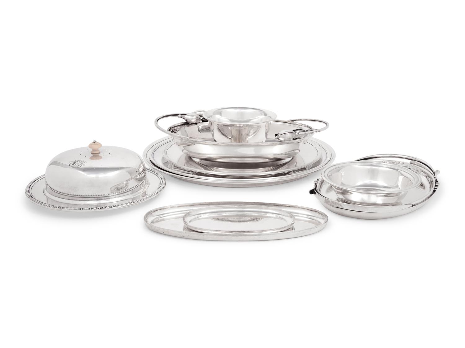 Ten American Silver Serving Dishes