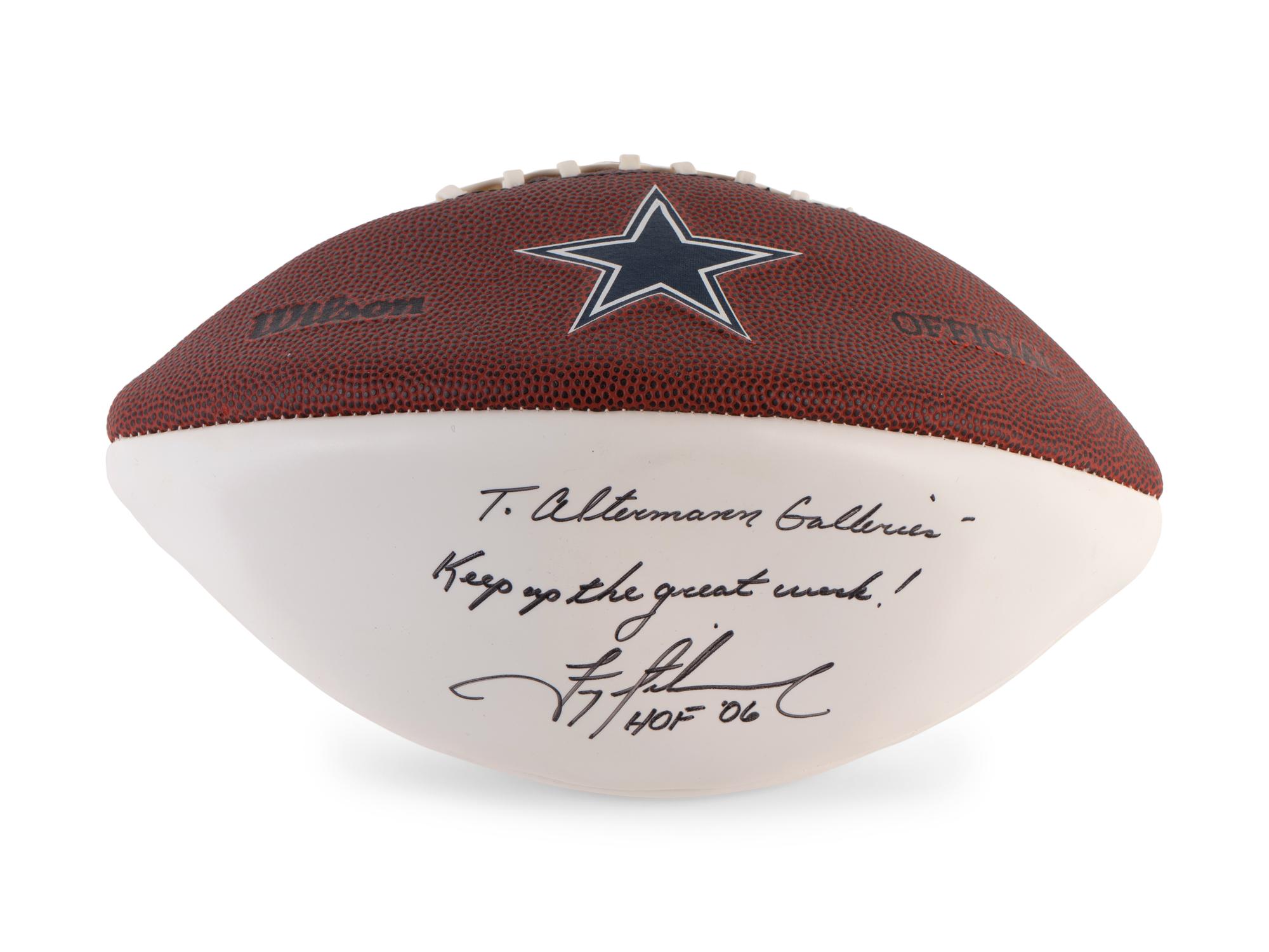 A Group of Dallas Cowboys Items, Including an Emmitt Smith Signed Autograph Helmet (BAS Beckett Authentication Services Certified),