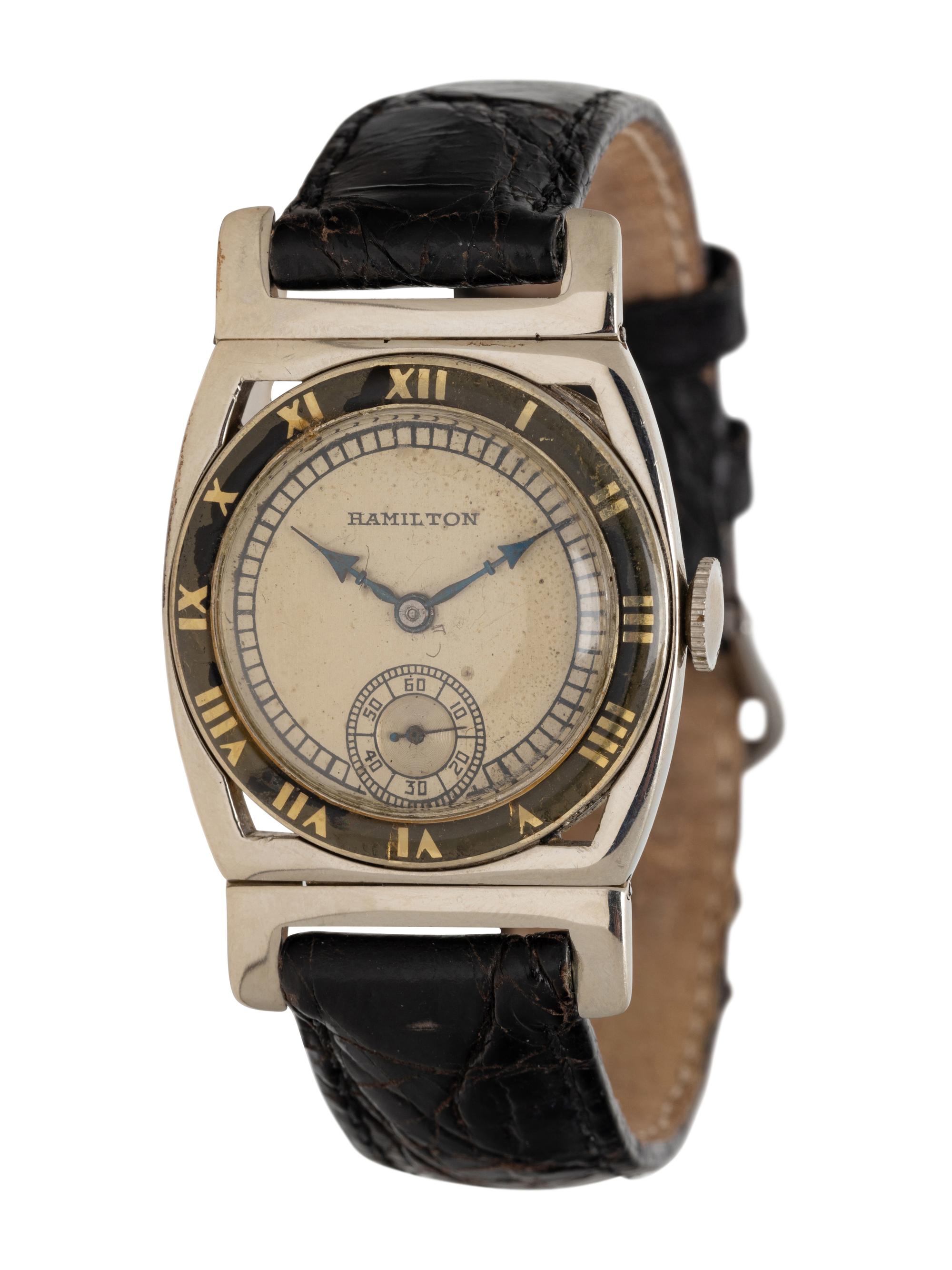 HAMILTON, 14K WHITE GOLD WATCH