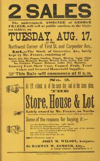 [ADVERTISING] -- [AUCTIONS]. A group of 4 broadsides promoting auctions of various properties and goods, comprising: