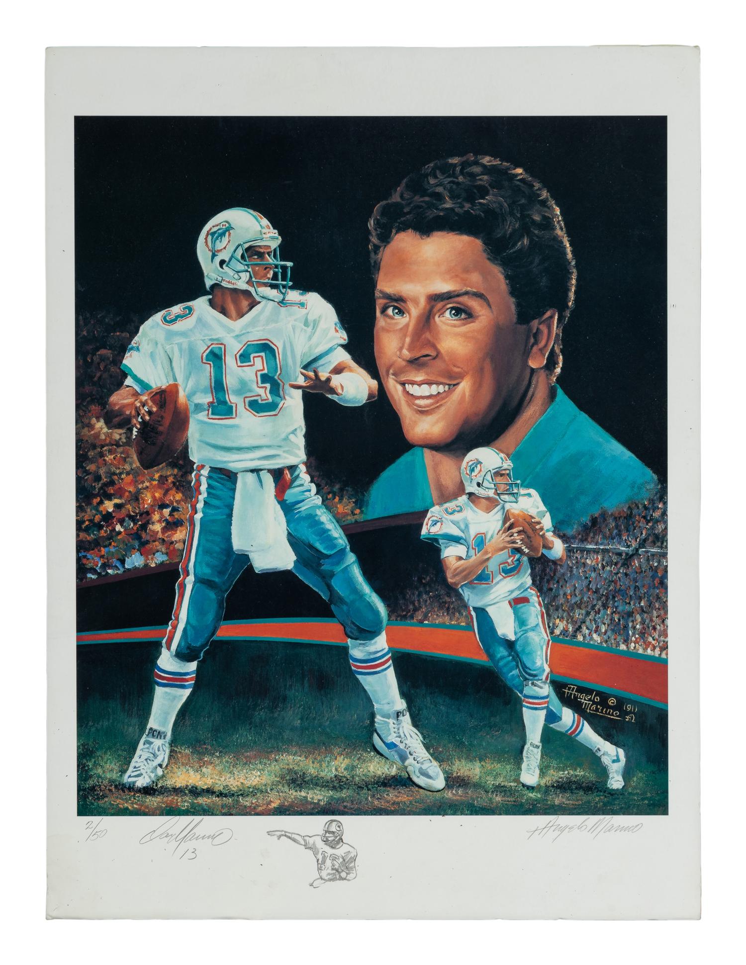 A Group of Hall of Fame Quarterback Signed Displays Featuring Terry Bradshaw, Dan Marino and George Blanda