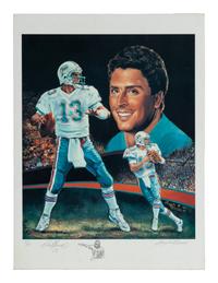 A Group of Hall of Fame Quarterback Signed Displays Featuring Terry Bradshaw, Dan Marino and George Blanda