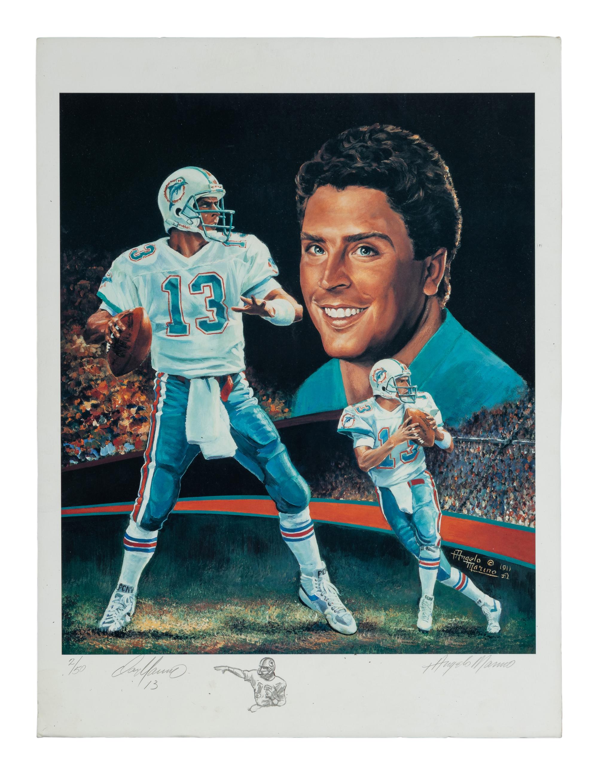 A Group of Hall of Fame Quarterback Signed Displays Featuring Terry Bradshaw, Dan Marino and George Blanda