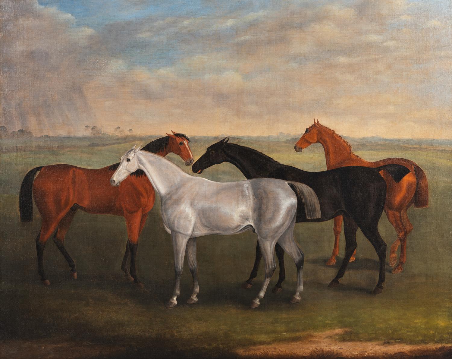 Four Hunters in a Landscape