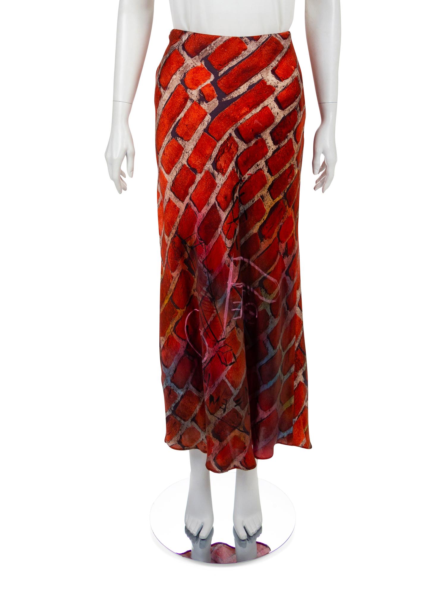 Moschino Brick Print Skirt, S/S 1997