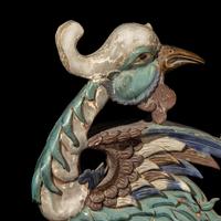A Pair of Large Chinese Glazed Stoneware Architectural Tilework Phoenixes, Late 18th/19th Century 清中期 琉璃鳳凰大鴟吻一對