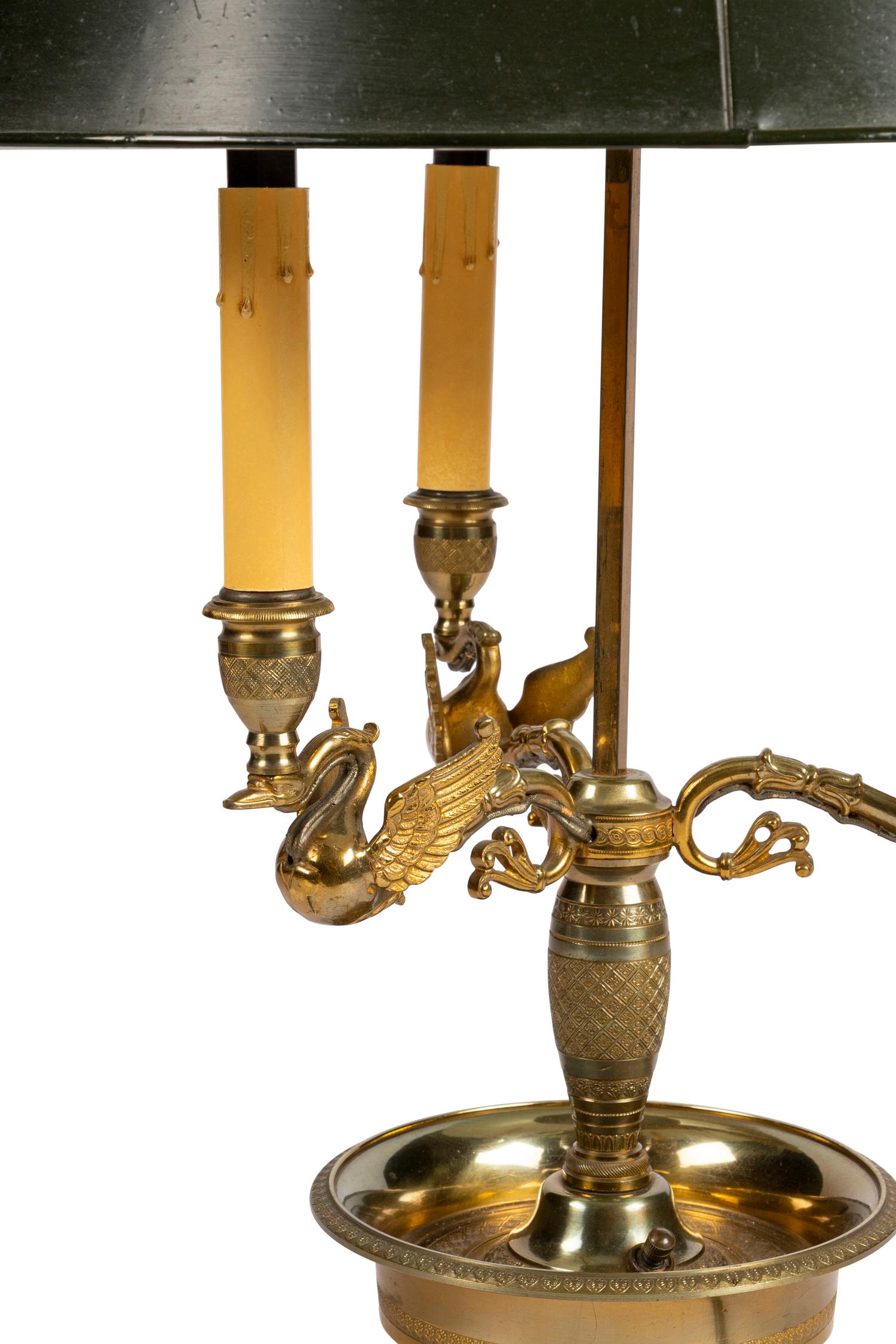 An Empire Style Brass Bouillotte Lamp