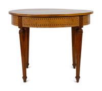 A Baltic Neoclassical Style Satinwood and Ebony Inlaid Center Table — EARLY 20TH CENTURY