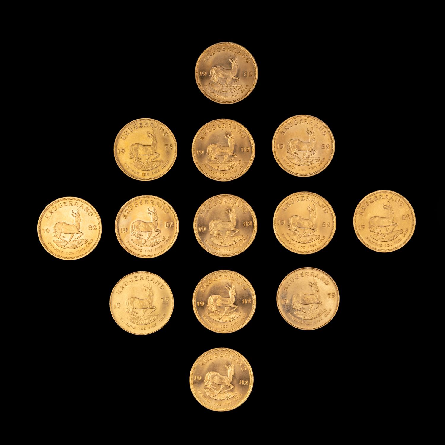 [SOUTH AFRICA] A Group of Thirteen Krugerrand Gold Rounds