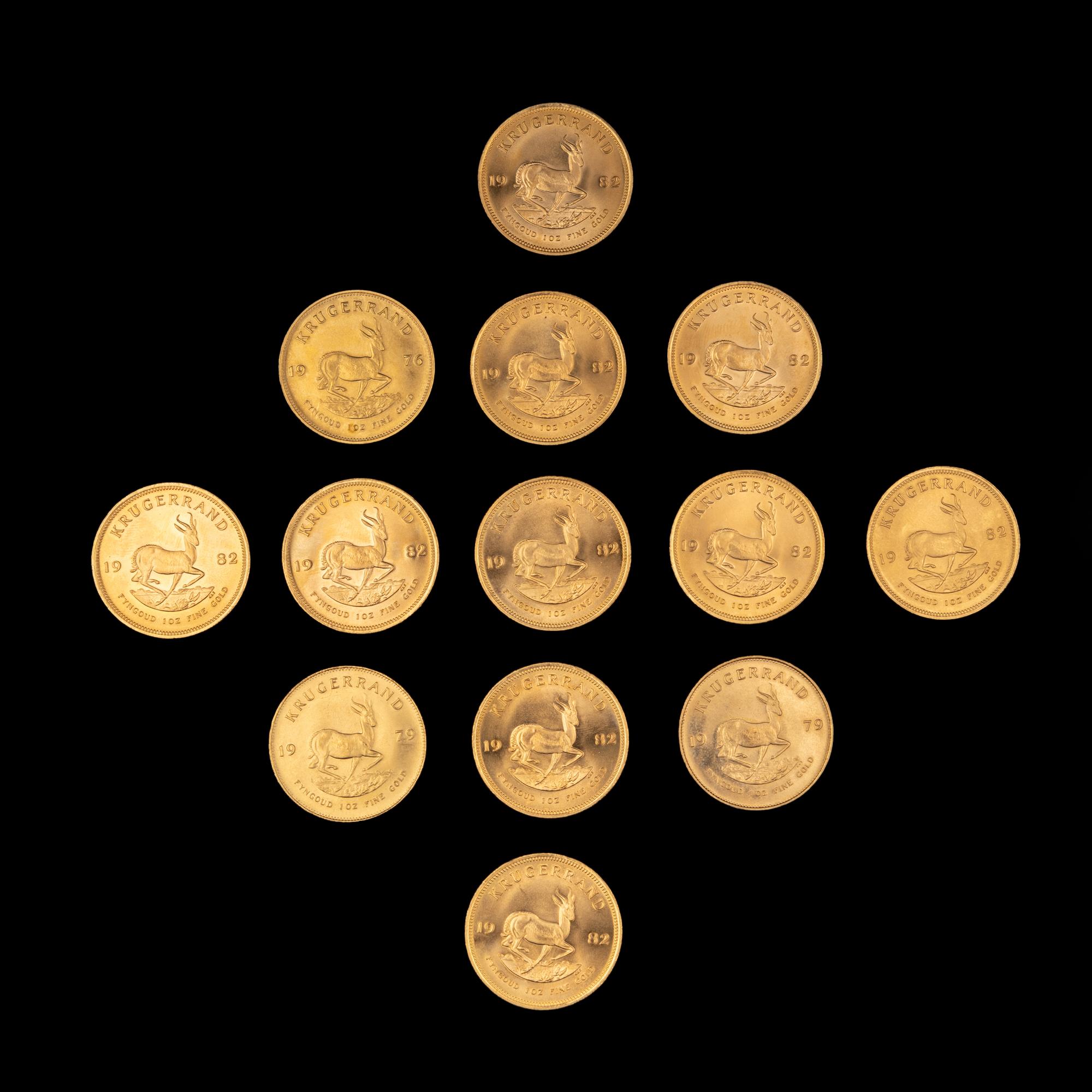 [SOUTH AFRICA] A Group of Thirteen Krugerrand Gold Rounds