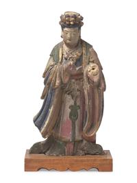 A Chinese Painted Stucco Figure, Probably Ming Dynasty