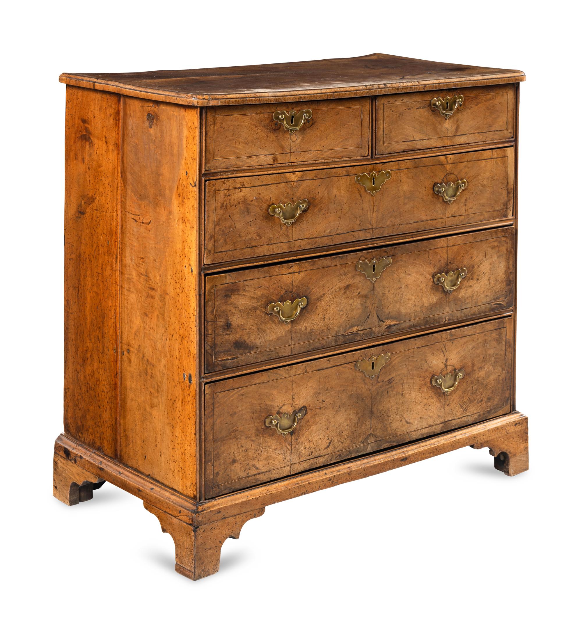 A George II Walnut Chest of Drawers