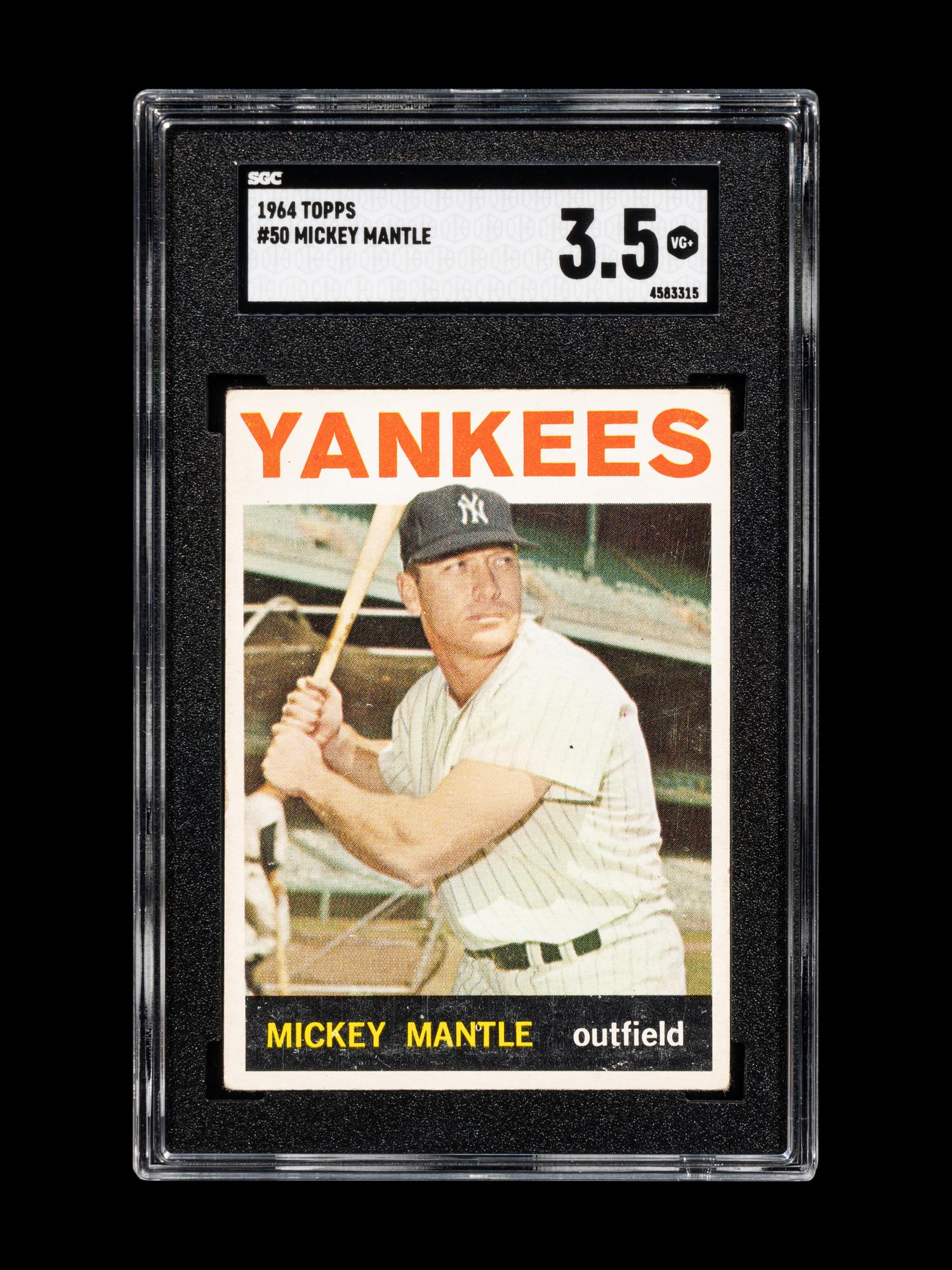 A 1964 Topps Mickey Mantle Baseball Card No. 50 (SGC 3.5 VG+)