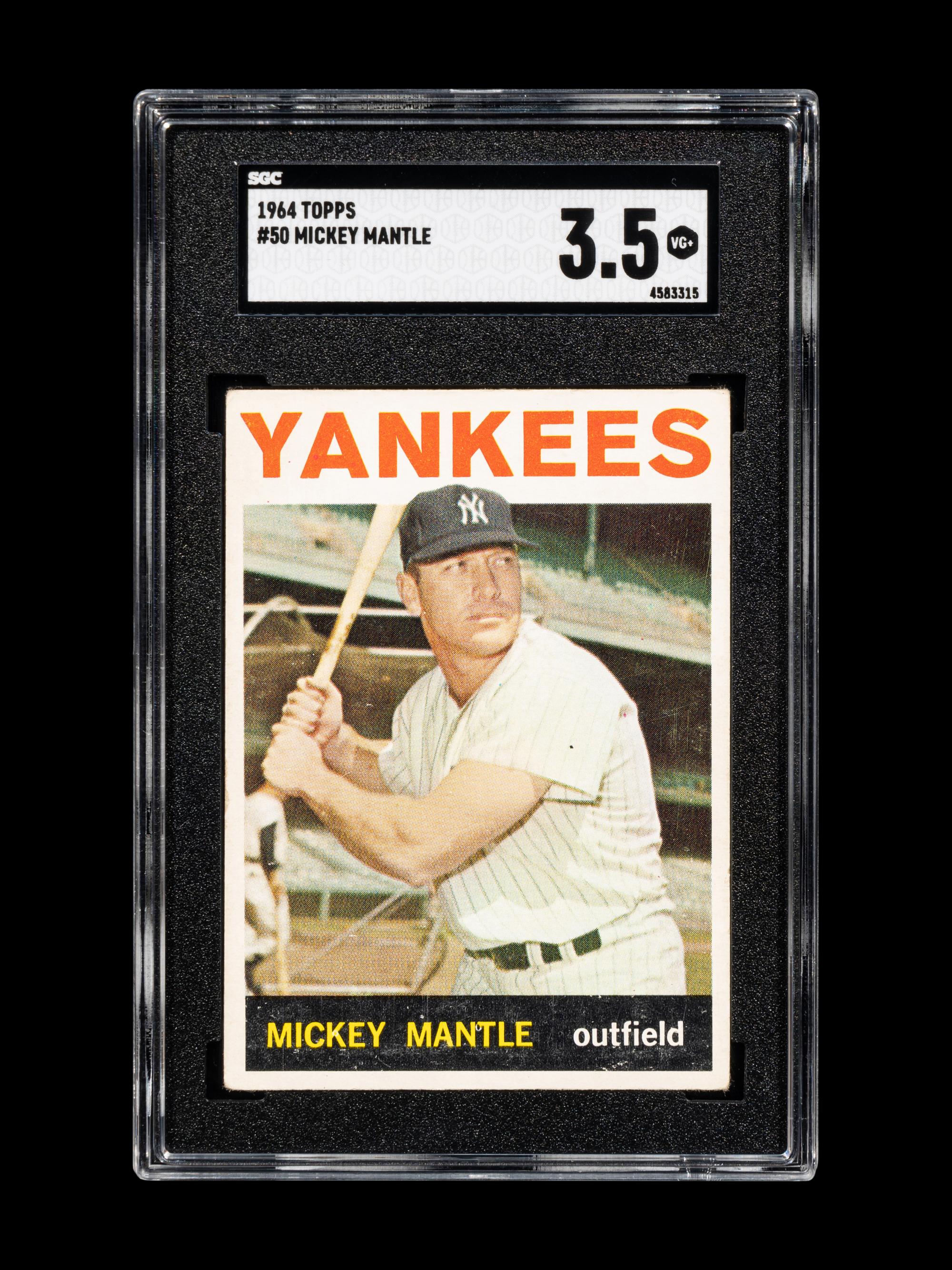 A 1964 Topps Mickey Mantle Baseball Card No. 50 (SGC 3.5 VG+)