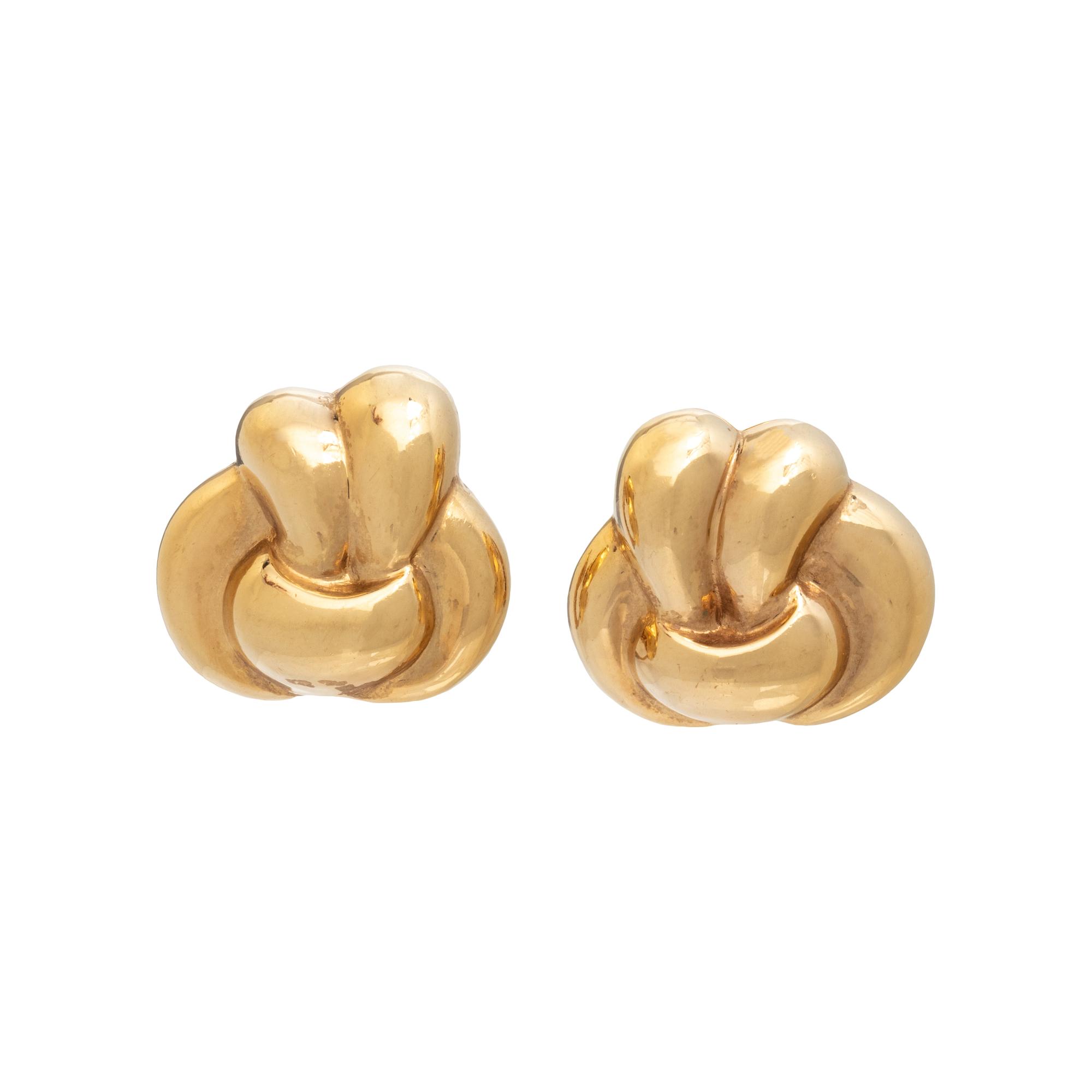 VERDURA, YELLOW GOLD KNOT CLIP EARRINGS