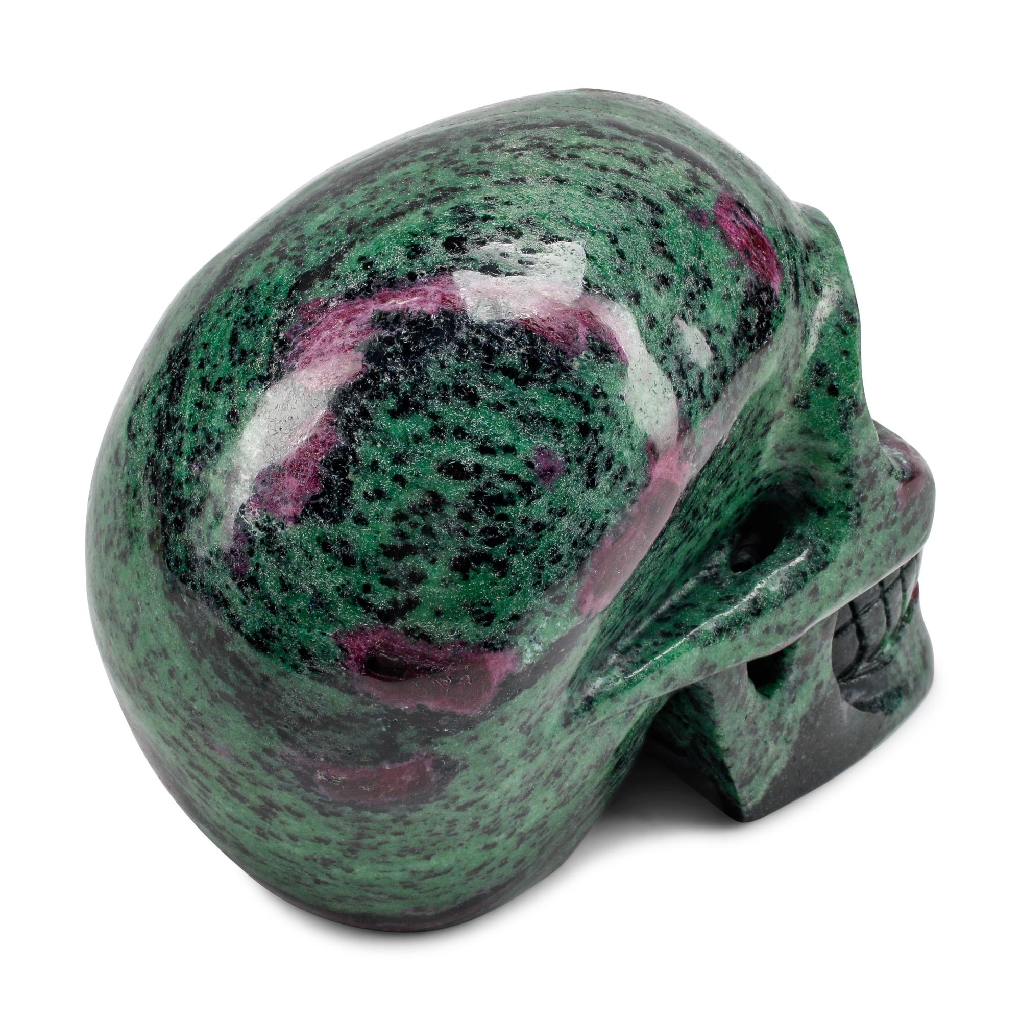 A Large Carved Ruby Zoisite Skull