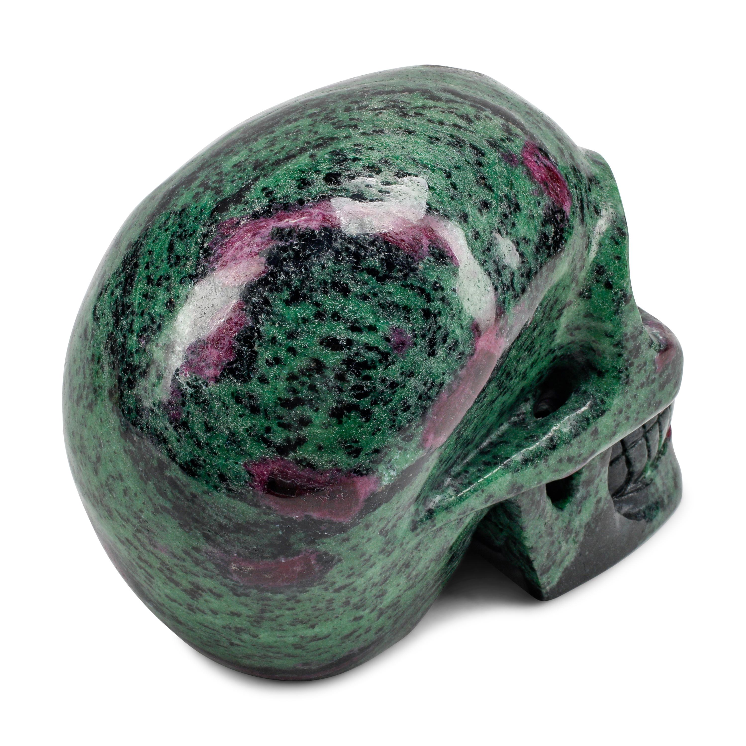A Large Carved Ruby Zoisite Skull