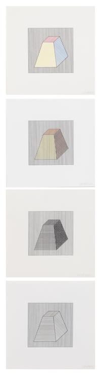 Sol LeWitt, (American, 1928-2007) , Twelve Forms Derived From a Cube, 1984 (complete portfolio of 48 screenprints with title and justif