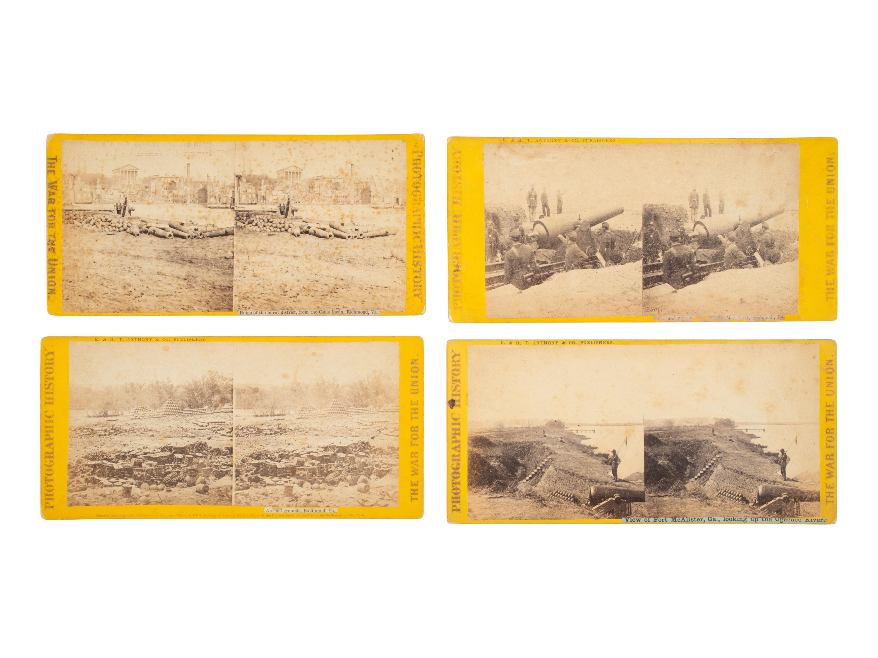 [CIVIL WAR]. 16 stereoviews featuring artillery and munitions. New York: E. & H. T. Anthony & Co.