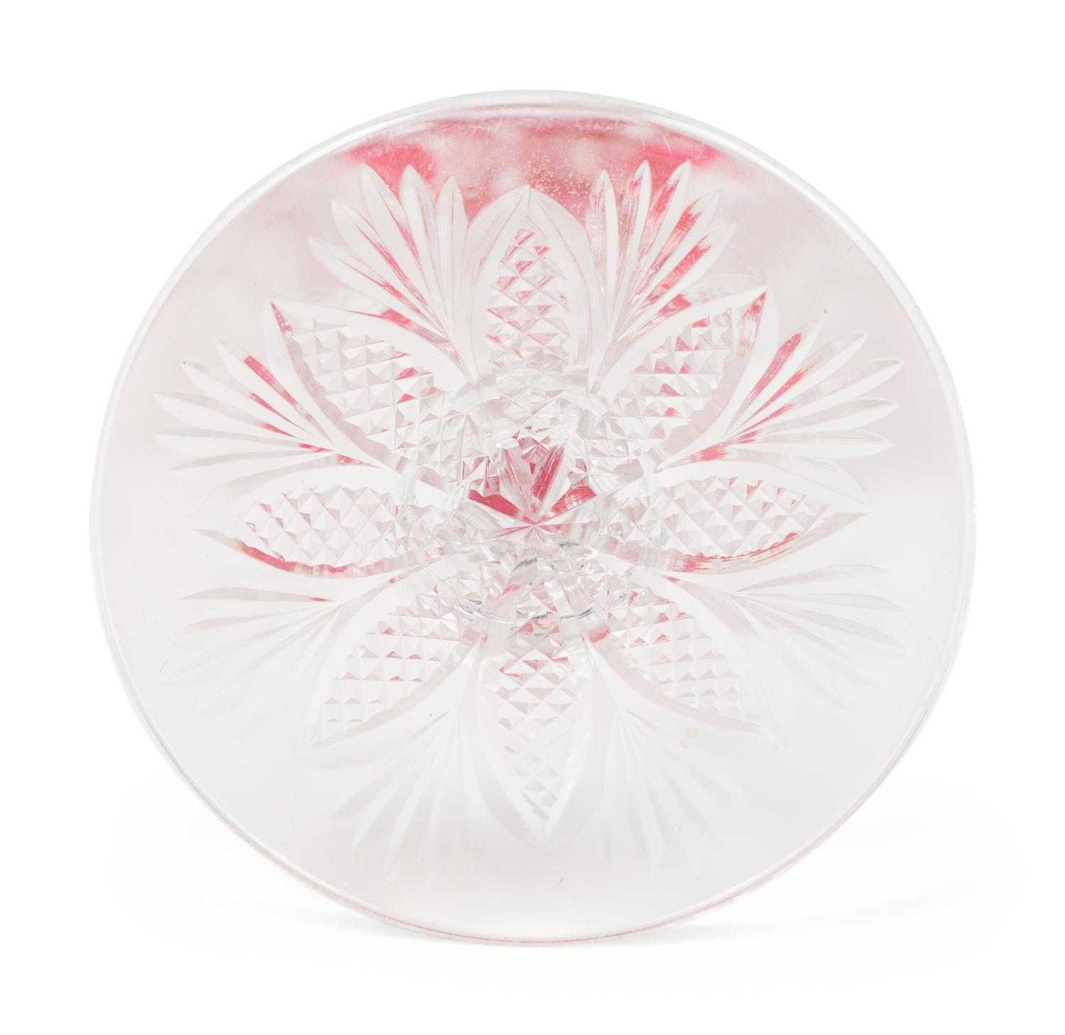 Twenty-Two Baccarat Nonancourt Cranberry Cut-to-Clear Hock Glasses