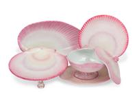A Wedgwood Pink Nautilus Porcelain Dessert Service