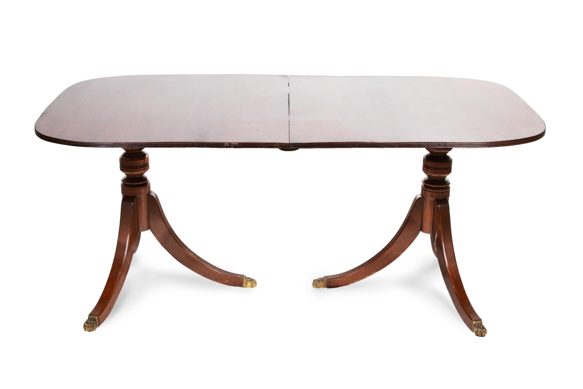 A Regency Style Mahogany Double-Pedestal Dining Table