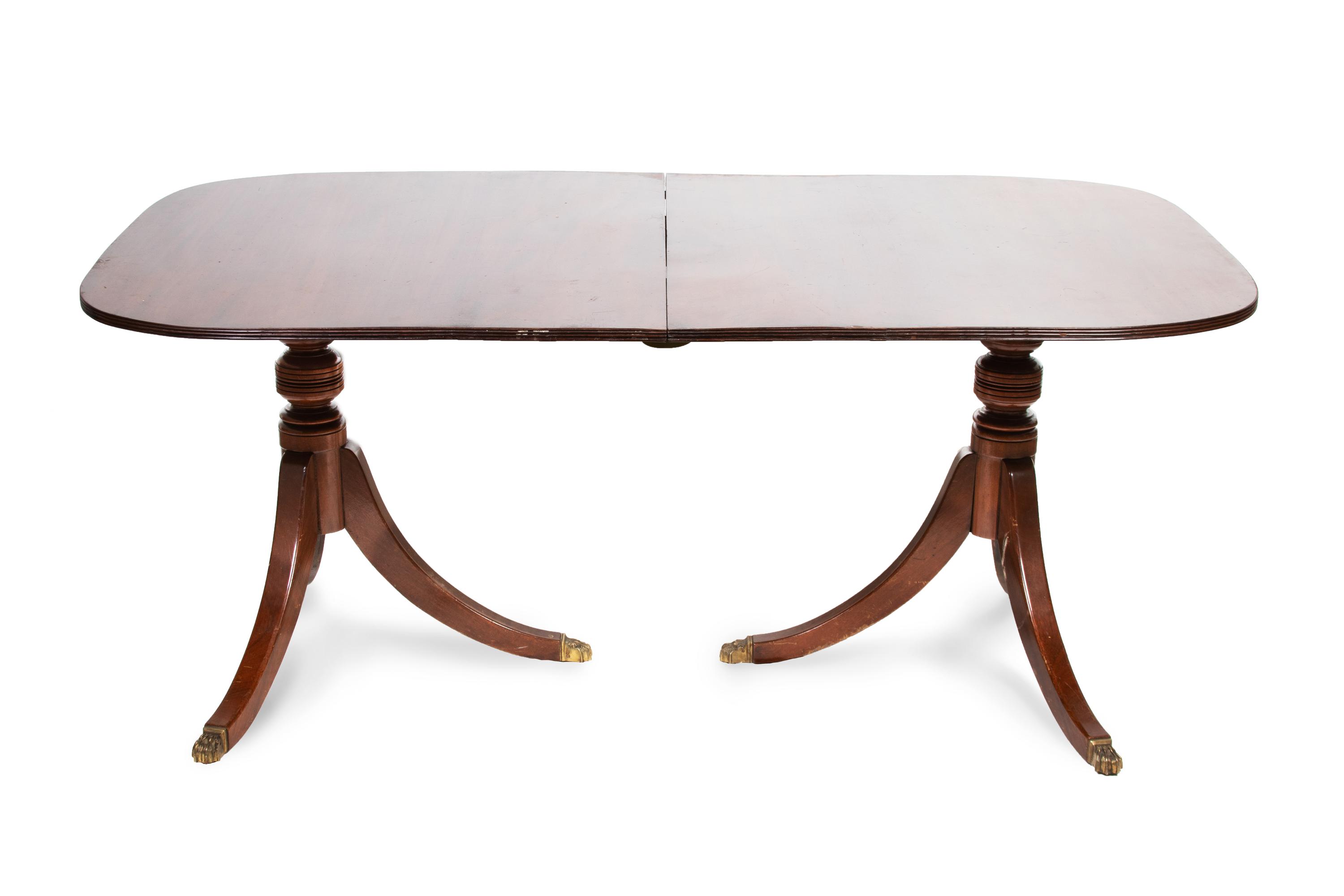 A Regency Style Mahogany Double-Pedestal Dining Table